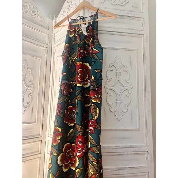 NWT Linen Loft Paradise Teal Maxi Dress - Picture 6 of 14